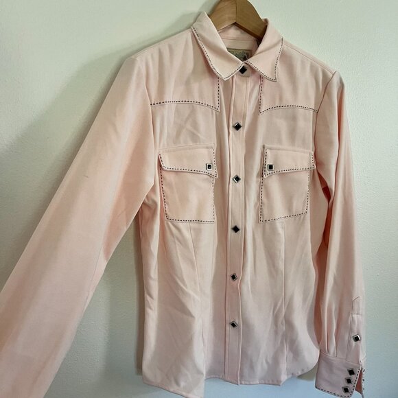 Roper Vintage Style Pink Pearl Snap Blouse - Picture 2 of 6